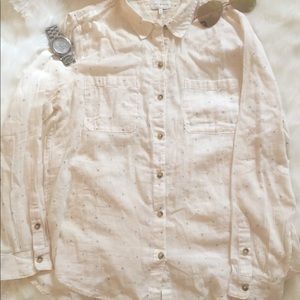 NWOT Lucky Brand Cream linen blouse 100% cotton